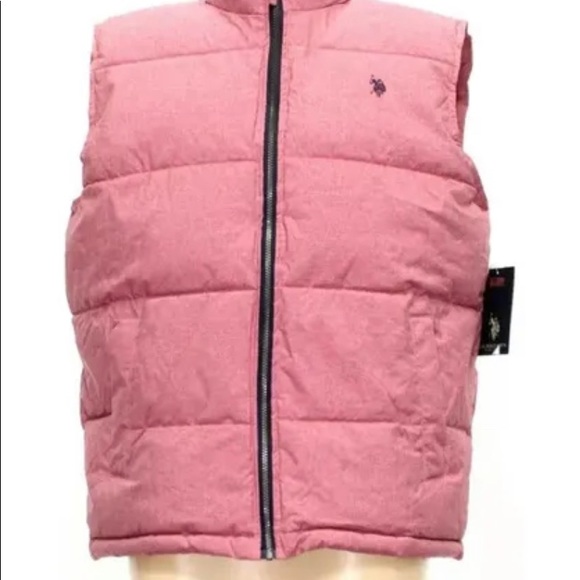 US POLO ASSN Puffer Vest Red Heather Mens Size XL NWT! - Picture 2 of 4